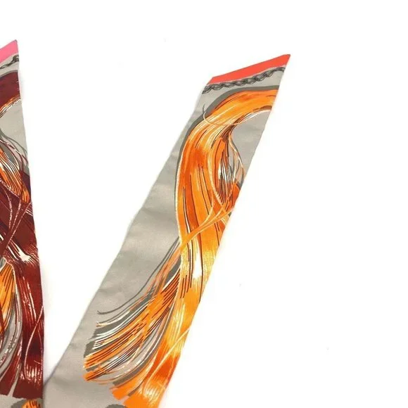 HERMES Twilly Twilly Twilly BandeauScarf Scarf silk gray